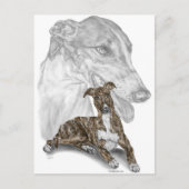 Brindle Greyhound Dog Art Briefkaart (Voorkant)
