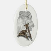Brindle Greyhound Dog Art Keramisch Ornament (Rechts)