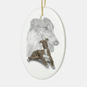 Brindle Greyhound Dog Art Keramisch Ornament (Links)