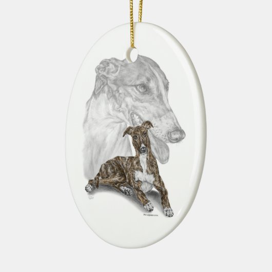 Brindle Greyhound Dog Art Keramisch Ornament (Links)