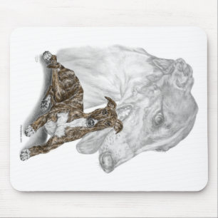 Brindle Greyhound Dog Art Muismat