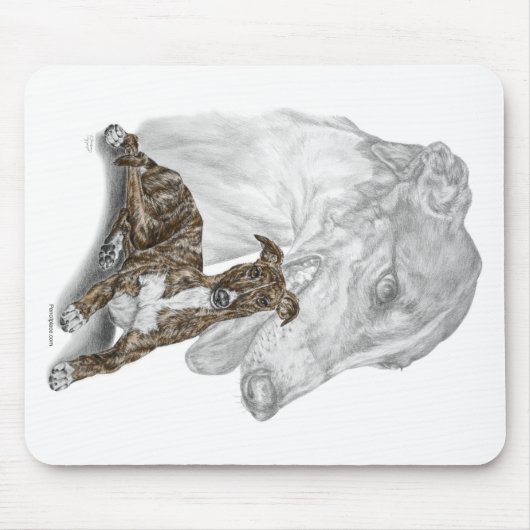 Brindle Greyhound Dog Art Muismat (Voorkant)