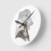 Brindle Greyhound Dog Art Ronde Klok (Hoek)