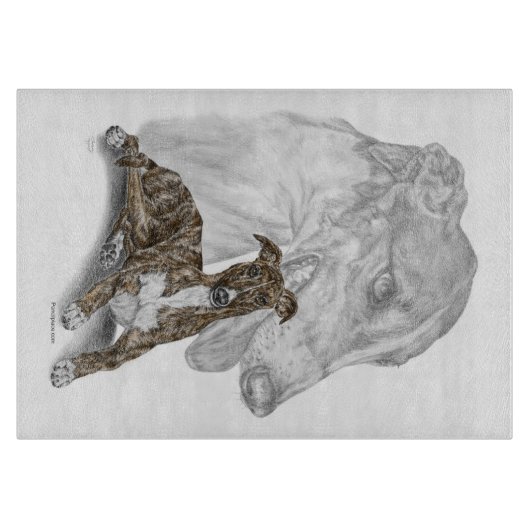Brindle Greyhound Dog Art Snijplank (Voorkant)