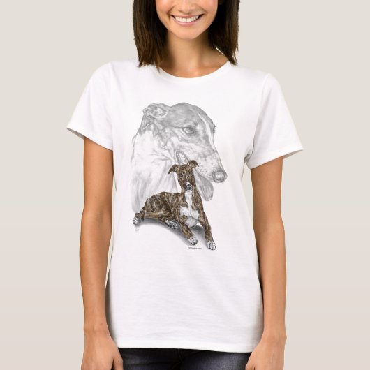 Brindle Greyhound Dog Art T-shirt (Voorkant)