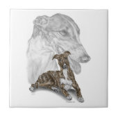 Brindle Greyhound Dog Art Tegeltje (Voorkant)