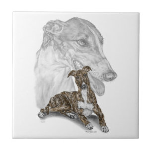Brindle Greyhound Dog Art Tegeltje