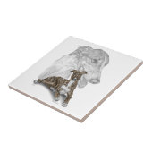 Brindle Greyhound Dog Art Tegeltje (Zijkant)