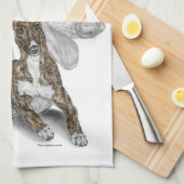 Brindle Greyhound Dog Art Theedoek (Quarter Fold)