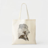 Brindle Greyhound Dog Art Tote Bag (Voorkant)