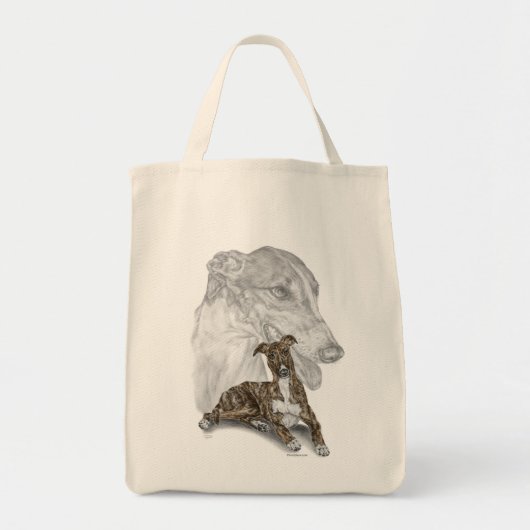 Brindle Greyhound Dog Art Tote Bag (Voorkant)