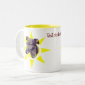 Brindle Greyhound Dog Face gepersonaliseerd Tweekleurige Koffiemok (Voorkant links)