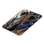 Brindle Greyhound in haar vakantie Bandana Magneet (Linkerzijde)