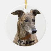 Brindle Greyhound Keramisch Ornament (Voorkant)