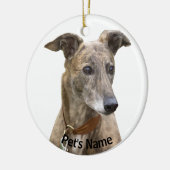 Brindle Greyhound Keramisch Ornament (Links)