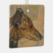 Brindle Greyhound kerstversier Keramisch Ornament (Rechts)