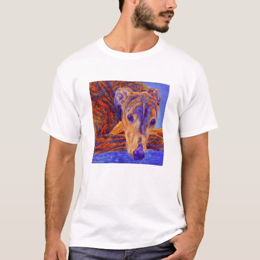 Brindle Greyhound - Licht T-shirt - "Ace" (Voorkant)