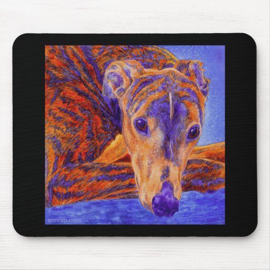 Brindle Greyhound Mousepad - "Ace" Muismat (Voorkant)