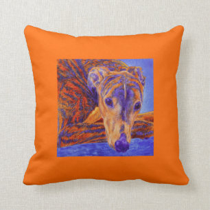 Brindle Greyhound Pillow - "Ace" Kussen