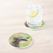 Brindle Greyhound Sandstone Onderzetter (Zijkant)