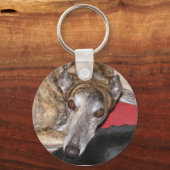 Brindle Greyhound Sleutelhanger (Voorkant)
