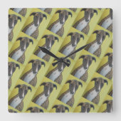 Brindle Greyhound Wall Clock Vierkante Klok (Voorkant)