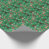 Brindle Greyhounds kersthond Cadeaupapier (Hoek)