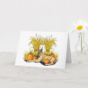 Brindle Grote Deense herfst oogst Kaart
