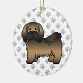 Brindle Havanese Cute Cartoon Dog Illustratie Keramisch Ornament (Links)