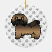 Brindle Havanese Cute Cartoon Dog Illustratie Keramisch Ornament (Achterkant)