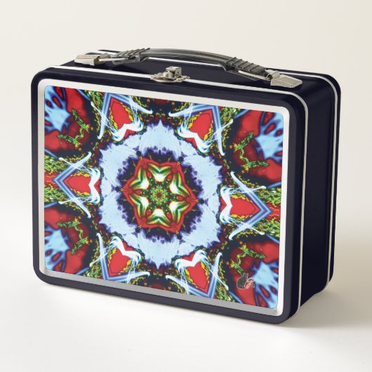 Brindle Kaleidoscoop Metalen Lunchbox (Voorkant)