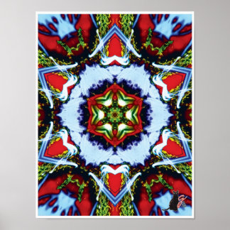 Brindle Kinetic Collage Kaleidoscope Poster