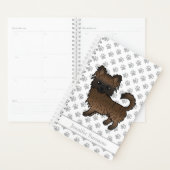Brindle Langharige Chihuahua Hond & Aangepaste Tek Planner (Display)