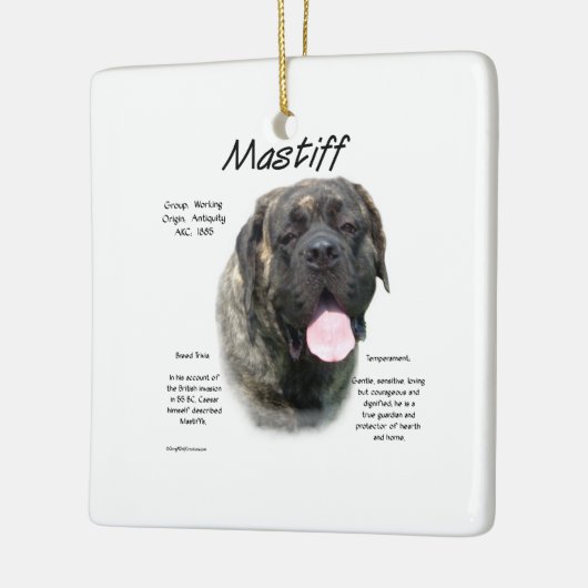 Brindle Mastiff Geschiedenis Keramisch Ornament (Links)