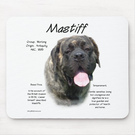 Brindle Mastiff Geschiedenis Muismat (Voorkant)
