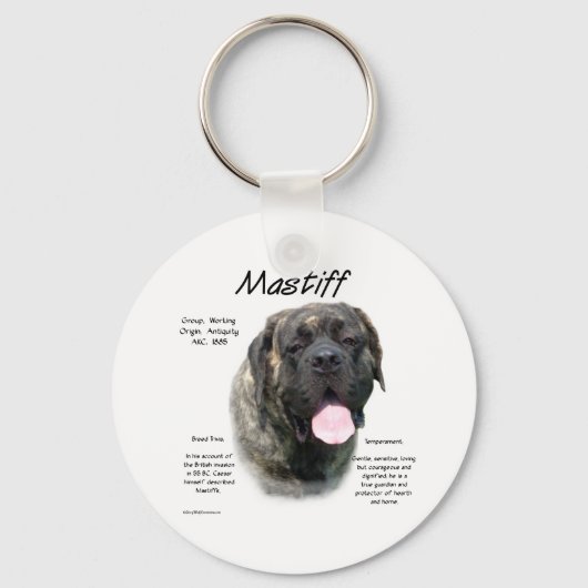 Brindle Mastiff Geschiedenis Sleutelhanger (Voorkant)