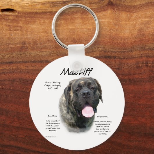 Brindle Mastiff Geschiedenis Sleutelhanger (Voorkant)