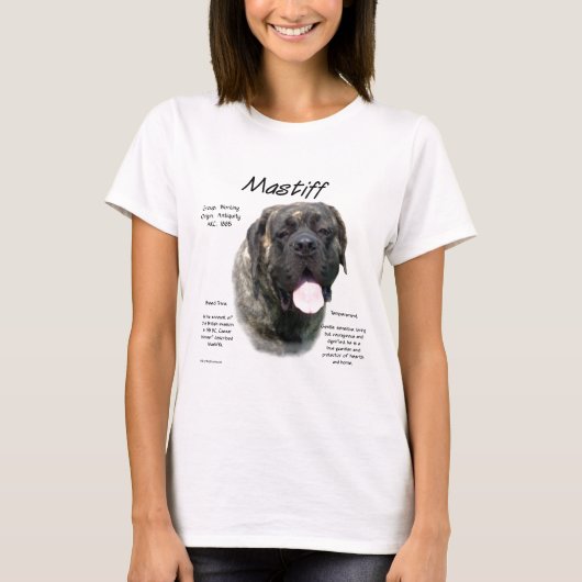 Brindle Mastiff Geschiedenis T-shirt (Voorkant)