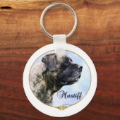 Brindle Mastiff Portrait Sleutelhanger (Voorkant)