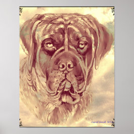 Brindle Mastiff-Poster door Carol Zeock Poster