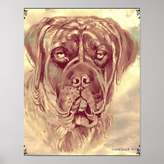 Brindle Mastiff-Poster door Carol Zeock Poster (Voorkant)