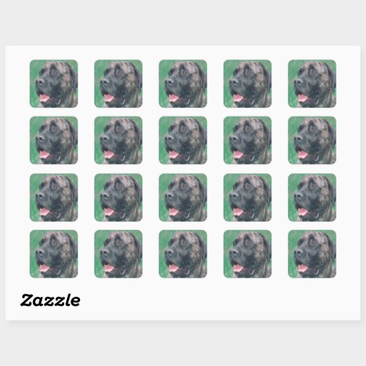 Brindle Mastiff Vierkante Sticker (Vel)
