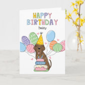 Brindle Napolitaanse Mastiff Verjaardag Kaart (Gele Bloem)