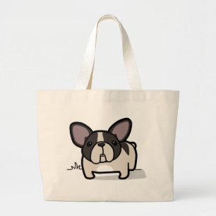 Brindle Pied Frenchie Grote Tote Bag