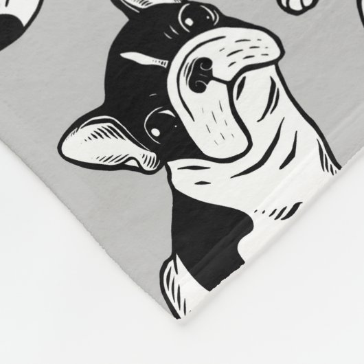 Brindle Pied Frenchie Puppy Fleece Deken (Hoek)