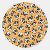 Brindle Pied Frenchie Ronde Sticker (Voorkant)