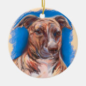 Brindle Pit Bull Dog Keramisch Ornament (Voorkant)
