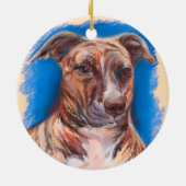 Brindle Pit Bull Dog Keramisch Ornament (Achterkant)
