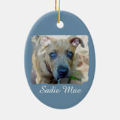 Brindle Pit Bull Puppy van Shirley Taylor Keramisch Ornament (Achterkant)