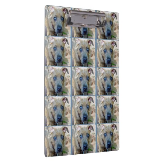 Brindle Pit Bull Puppy van Shirley Taylor Klembord (Rechts)